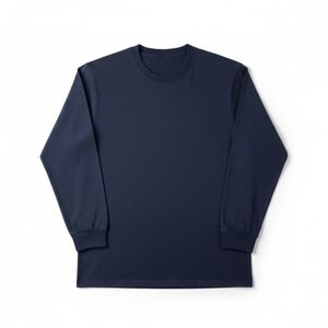 VINTAGE PLUMA Heavyweight 100% Cotton Navy Blue Long Sleeve Tee Shirt - M